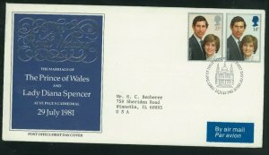 Great Britain 1981 First Day Cover, The Royal Wedding, Scott 950-951