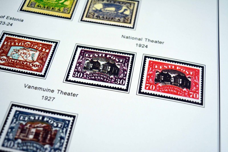 COLOR PRINTED ESTONIA 1918-2010 + 2011-2020 STAMP ALBUM PAGES (112 ill. pages)