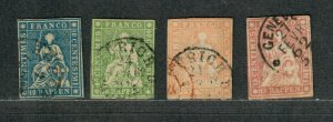 Switzerland Sc#37-40 Used/F-VF, Cv. $272.50