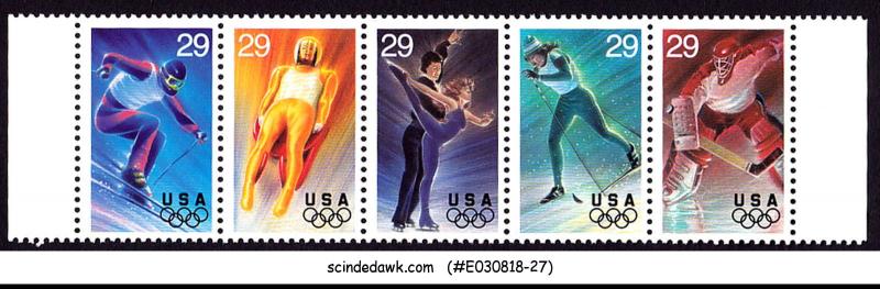 UNITED STATES USA - 1993 WINTER OLYMPIC GAMES - SE-TENANT 5V STRIP MNH