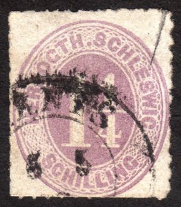 1867, Germany Schleswig Holstein 1 1/4Sch, Used, Sc 11