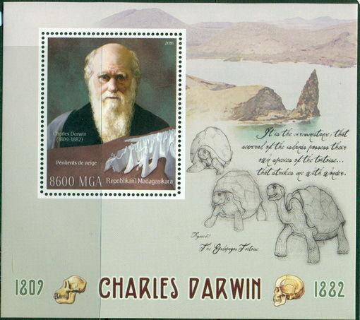 Charles Darwin Science Prehistoric Butterflies Turtles Madagascar MNH stamps set