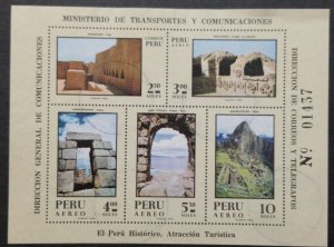 O) 1970 PERU, RUINS, FORTRESS, UNESCO WORLD HERITAGE SITE, MACHU PICCHU, COURTYA