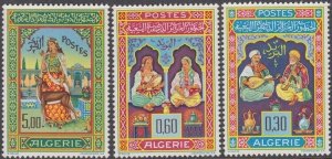 ALGERIA Sc# 341-3 CPL MNH SET of 3 MINIUATURE PAINTINGS