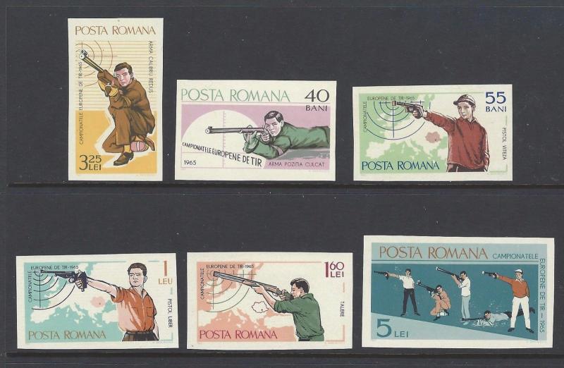 Romania 1965 Rifle Shooting Imperf VF MNH (1748-53)