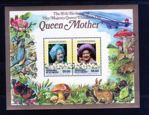 ST. VINCENT GRENADINES #500 1985 $5 QUEEN MOTHER MINT VF NH O.G S/S bb