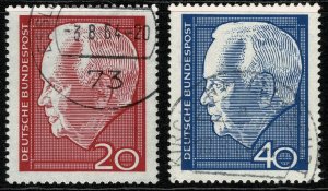 GERMANY 1964 RE-ELECTION of PRESIDENT LUBKE SET USED (VFU) SG1342-43 P.14 SUPERB