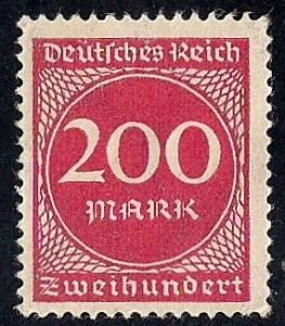 Germany #230  200M Numerial, Car Rose, Mint OG NH VF