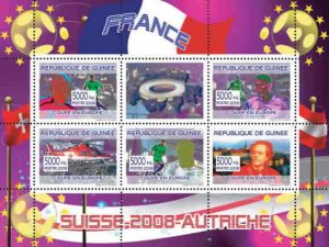 Guinea - France Football - 6 Stamp  Sheet - 7B-473