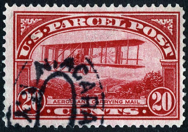 US Sc Q8 Carmine 20¢ U.S. Parcel Post Oval REG Cancel