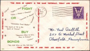 7 Feb 1943 WWII Patriotic Cover The Of Liberty Is The Same.... Sherman 7696