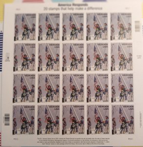 US# B-2, Heores USA -  9/11 - Sheet of 20 Unused, (2011)