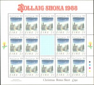 Iceland #730, Complete Set, Sheet of 14, 1988, Christmas, Never Hinged