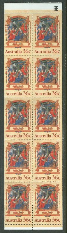 Australia # 1159a Christmas Booklet - pane of 10 (1) Mint NH