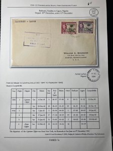 1941 Gambia Airmail FFC First Flight Cover Bathurst to Easton PA USA FAM22