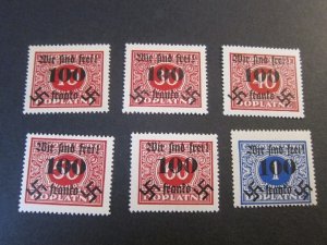 Czechoslovakia J59,61-5 MAHR.OSTRAU WIR SIND FREI OVERPRINT OG MNH VF