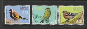 BIRDS - CYPRUS #1301-3  MNH