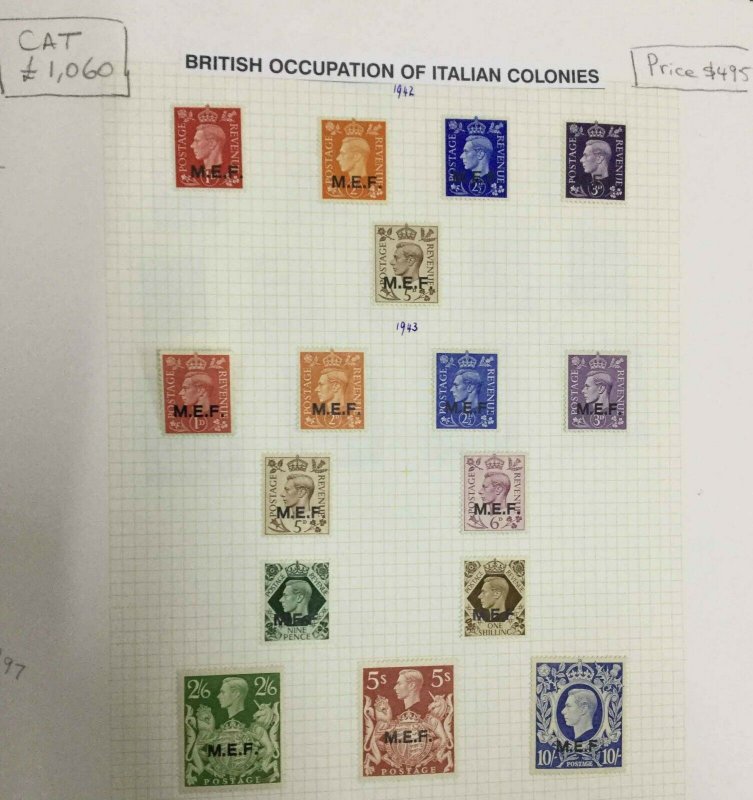 MOMEN: BRITISH OCCUPATION OF ITALIAN COLONIES MINT OG H/USED £1,060 LOT #64608*