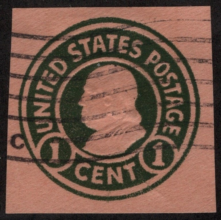 SC#U422 1¢ Franklin Cut Square (1916) Used