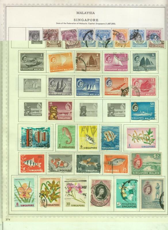 SINGAPORE MINKUS ALBUM PAGE MINT/USED VALUES