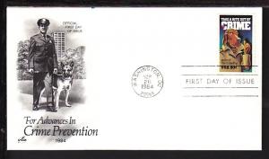 US Crime Prevention 1984 Artcraft U/A FDC BIN