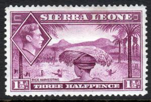 Sierra Leone KGVI 1938 1.5d Mauve SG190a Mint Hinged