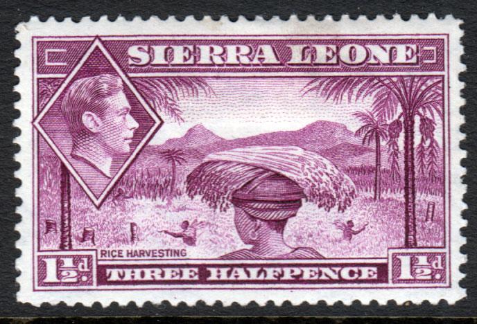Sierra Leone KGVI 1938 1.5d Mauve SG190a Mint Hinged