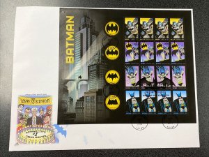 FDC 4928-35 Batman Full Pane Of 20 Stamps On Big ArtCraft Envelope 2014