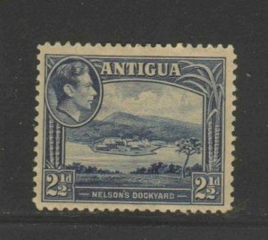 ANTIGUA #88  1943  2 1/2p KING GEORGE VI & NELSON DOCKYARD   MINT VF H  O.G