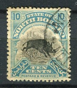 NORTH BORNEO; 1925 early Pictorial issue fine used 10c. value + Postal cancel