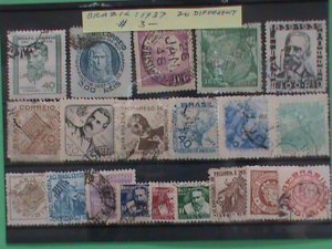 BRAZIL STAMPS: 1937, VERY OLD 20  DIFFERENT OLDIE BRAZIL USED STAMPS