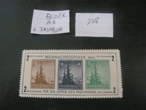 GERMANY SBZ MNH 1945 THURINGEN SIGNED JASCH BLOCK AX XF 450 EUROS (228)