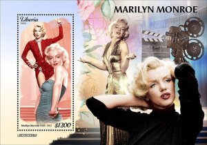 LIBERIA- 2023 - Marilyn Monroe - Perf Souv Sheet - Mint Never Hinged