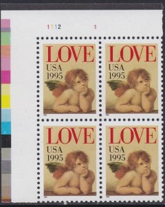 2948 Love Plate Block MNH