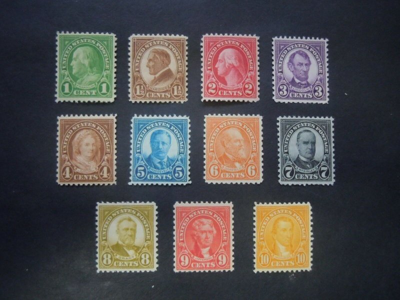 #632-642 Regular Issues 11x10 1/2 MNH OG VF CV $28 #3a Includes New Mounts 