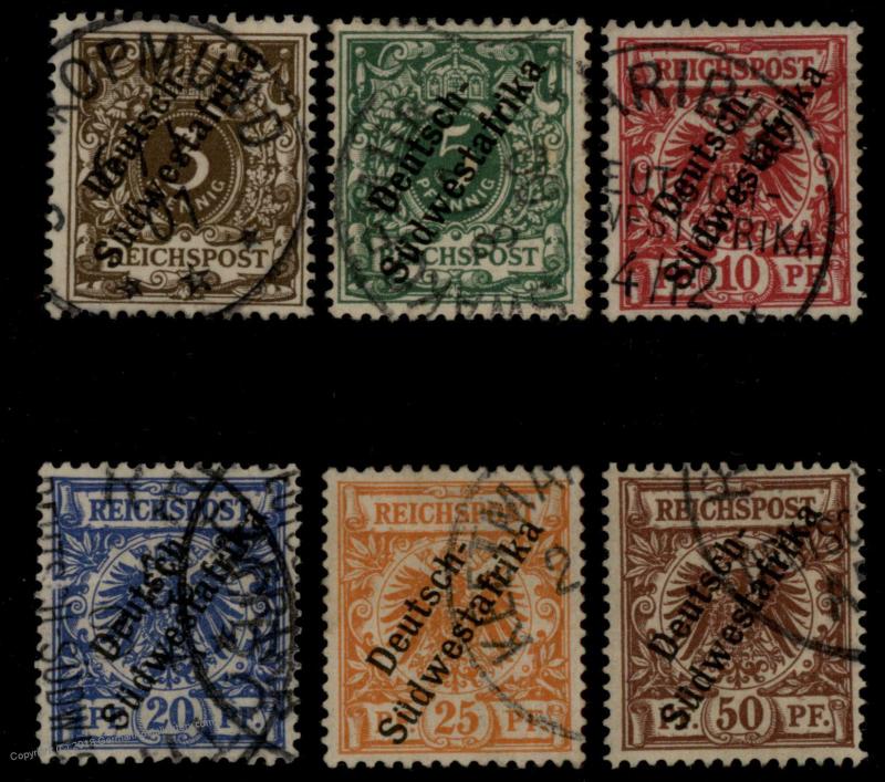 Germany 1898 SW Africa DSWA Michel 5-10 Used Stamp Set 62509