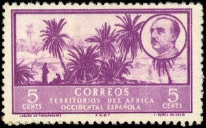 Spanish West Africa-Scott #3 VF No Gum - 1950 5¢ Tinzgarrentz Oasis