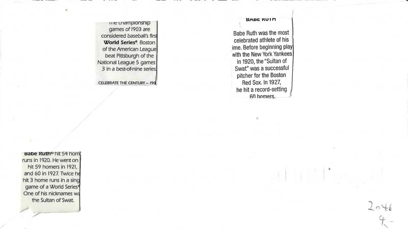 #2046 FDC, 20c Babe Ruth, Art Craft combo