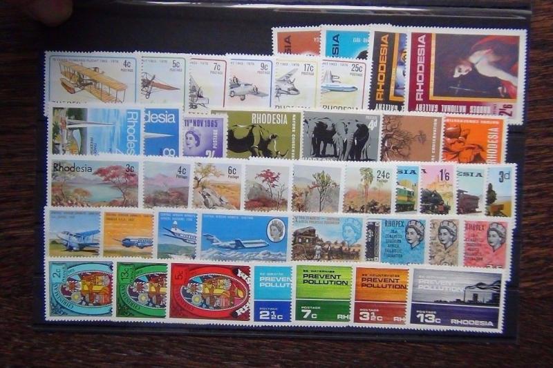 Rhodesia 1966 1978 sets Airways Railway Nature Paintings Trade Gallery Xmas MNH