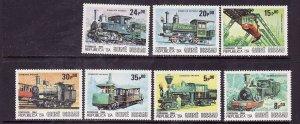 Guinea Bissau-Sc#619-25-Unused NH set-Trains-Railways-Locomotives-1984-