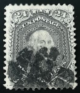 Scott Stamp #78 - 1862 Used Washington 24c.  Fancy Cancel. SCV $425.00