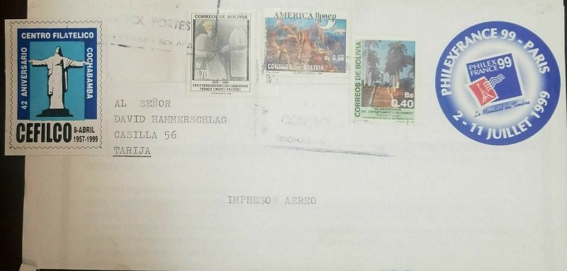 vtadc.O) 1999 BOLIVIA, PHILEXFRANCE 1999, AMERICA UPAEP - FIRST DISCOVERY OF