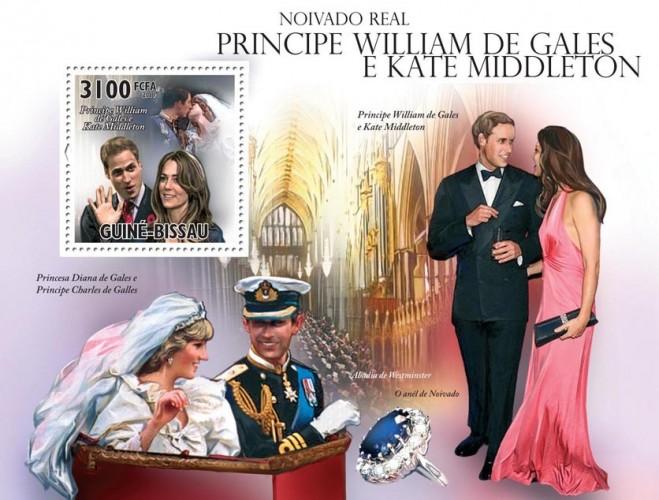 GUINE BISSAU 2011 SHEET ROYAL ENGAGEMENT PRINCE WILLIAM PRINCESS KATE ROYALTY