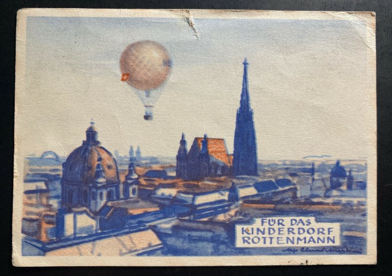 1955 Bruck Balloon Flight Airmail Postcard First Day Cover FDC To Vienna Austria 