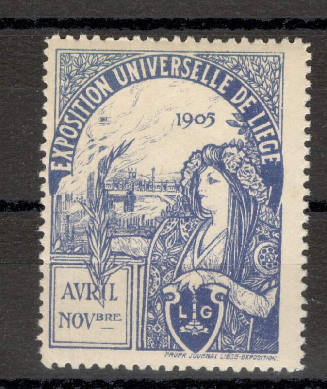 POSTER STAMP - EXPOSITION UNIVERSELLE DE LIEGE 1905. 