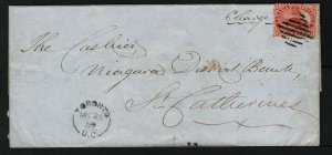 Canada #12 Used On Rare Cover To St Catherines ONT **With Certificate**