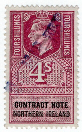 (I.B) George VI Revenue : Contract Note (Northern Ireland) 4/-