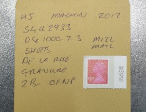 GB Stamps   2012    Machin  SGU2933  MNH  ~~L@@K~~