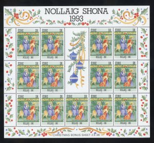 Ireland 909 MNH, Christmas Bonus Sheet from 1993.