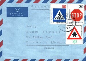 1971 COMMERCIAL MAIL COVER FROM WEST GERMANY - CANADA 3 ATTRACTIVE TRAFFIC SIGNS